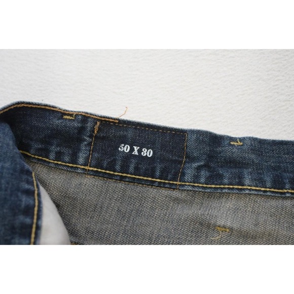 Nautica Straight Relaxed Rugged Denim Dark Blue Jeans Mens Size 50 x 30 - Picture 8 of 9